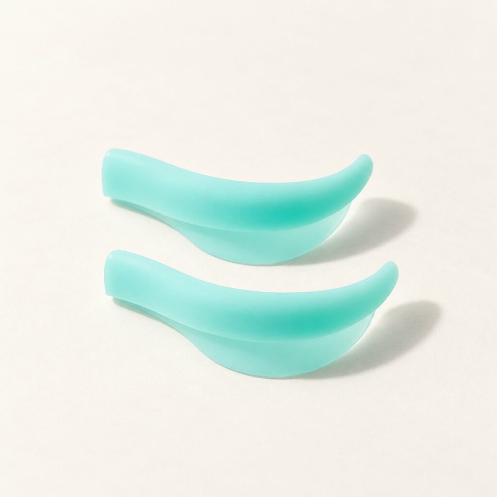 Paire de pads en silicone pour rehaussement de cils, gros plan
