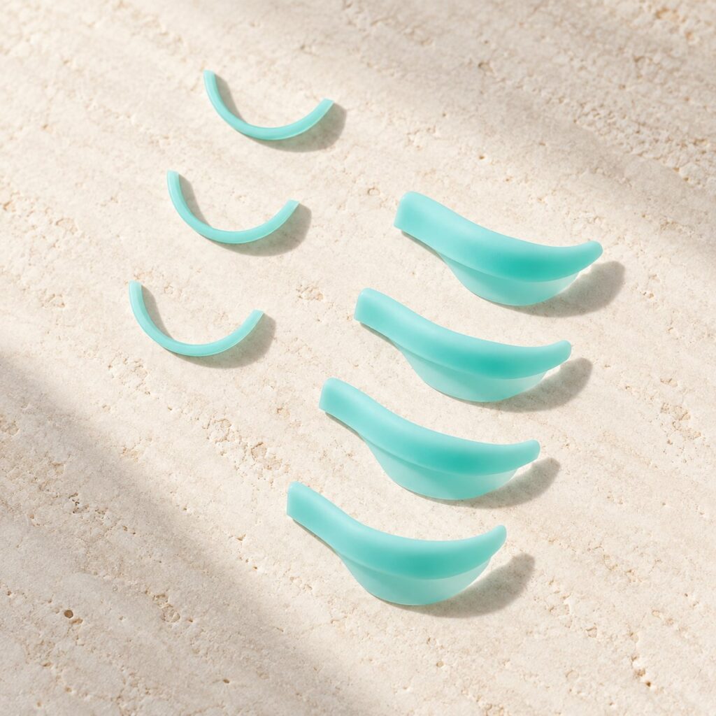 Pads en silicone turquoise pour rehaussement de cils, en plusieurs tailles